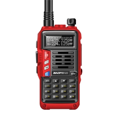 BAOFENG UV-S9 III Handheld Walkie Talkie Tri-Band 10W Ham Radio 2 Antenna 10KM Long Range VOX Function 128CH Red, EU Plug