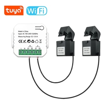 Tuya WiFi Energy Switch Многофункциональный измеритель напряжения и тока, приложение для мобильного телефона Статистика энергопотребления в реальном времени Ежедневный, ежемесячный общий объем потребляемой энергии Запрос с функцией настройки мощности