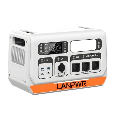 LANPWR 2200PRO 2200 Вт 2048 Втч LiFePO4 встроенная солнечная система для балкона с аккумулятором LiFePO4, простая установка с помощью интеллектуального приложения, встроенная автономная электростанция для балкона