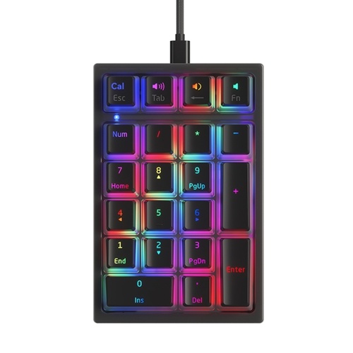 iBlancod K10 21 клавиша проводная механическая цифровая клавиатура RGB эффект подсветки механические желтые переключатели колпачки для пудинга черный